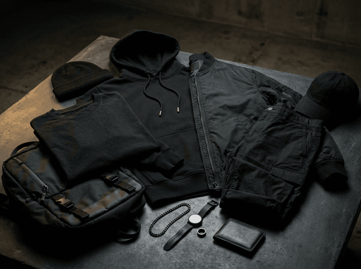 NU Disciples streetwear pieces laid out together